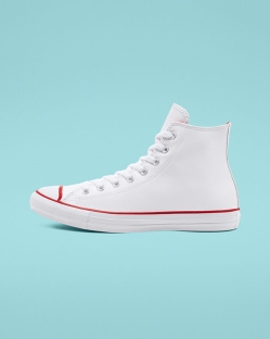 Converse, Tenisi Inalti Barbati Seasonal Color Leather Chuck Taylor All Star BZOTG8960, Albi/Rosii
